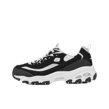 Skechers DLITES Anti Slip Wear Resistant Low Top Chunky Sneakers Women's Black White