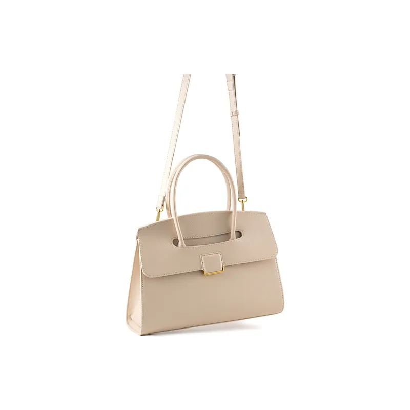 Vigno Synthetic Leather Handbag, One Shoulder Strap Women's Too White Gray-1
