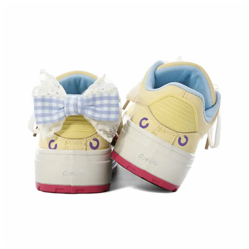 OAOQ Slip Resistant, Abrasion Resistant, Lightweight, Breathable, Height Increasing Low Top Skateboard Shoes Women's-33
