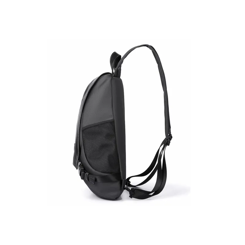 Ceion Keust Top Grain Cow Leather Backpack Regular Unisex Gray/Black-5