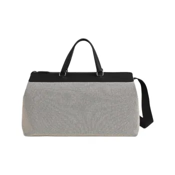 HERMES R.M.S H Viking Canvas With Taurillon Regate Leather Travel Bag Women's Beige & Black