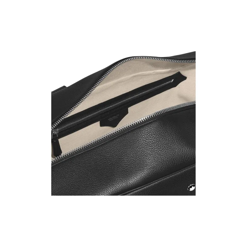MONTBLANC Full Grain Cow Leather Handbag Travel Bag Women's Black-5