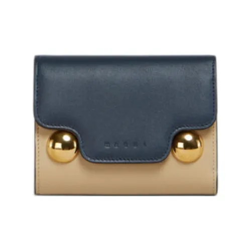 COACH Trifold Wallet Polished Pebbled Leather Coin Purses Wallets Mini Womens Gray