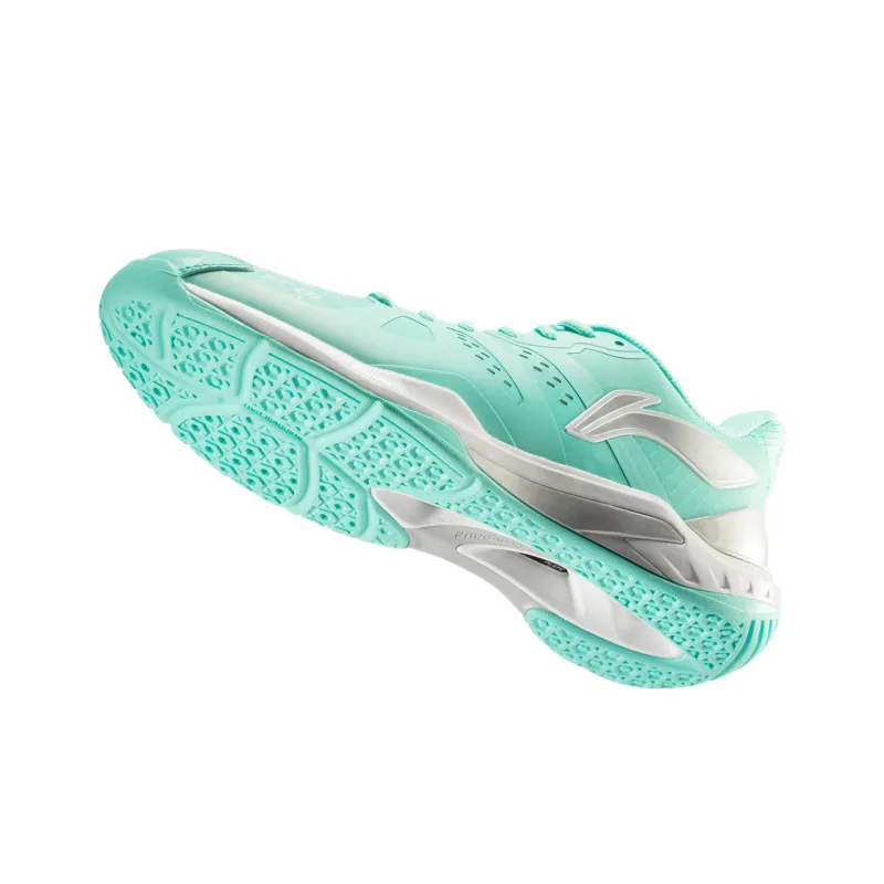 LiNing Anti Slip And Wear Resistant Coverage Low Top Badminton Shoes Unisex Fluorescent Ice Blue-6
