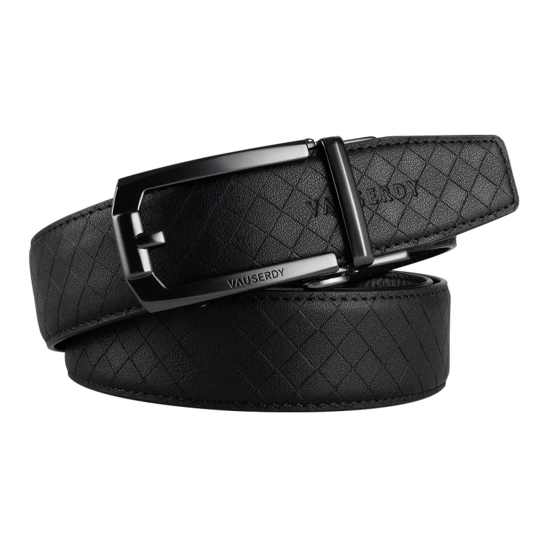 VAUSERDY Top Grain Cow Leather Fashion Trend Students Belt Pants Men's 3.5cm-0