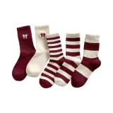 5-Pack Mixed Color Set: Red Base Bowknot+White Base Bowknot+Pinstripe+Thick Stripes+Multicolor Stripes