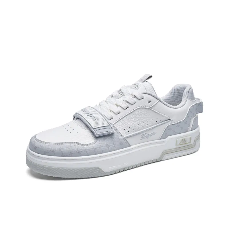 Kappa Anti Slip Wear Resistant Low Top Skateboard Shoes Unisex Classic White Shell Gray-2