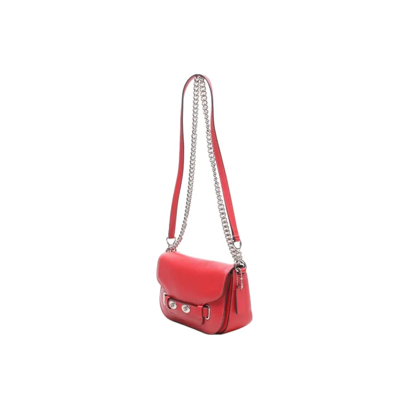 COACH Blake Leather One Shoulder Chain, Crossbody Bag Small Size Women's Bright Red-2