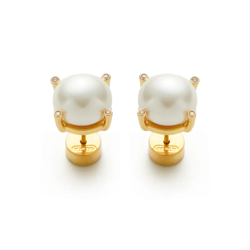 RSNY Gold Plated Copper Stud Earrings Women's-4