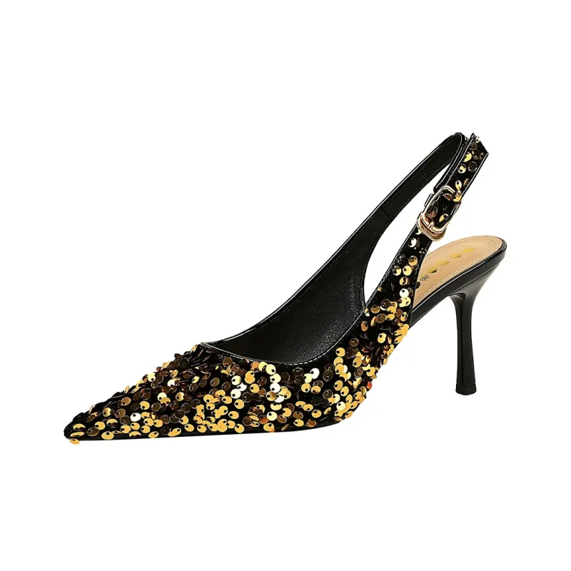 QITUMAUL Slim Heel High Heels 7.5cm Women's-1