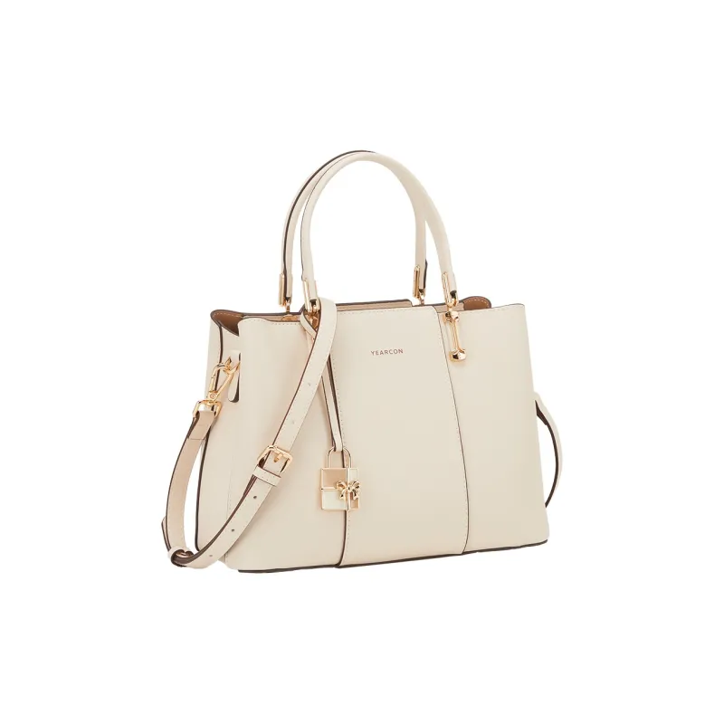 YEARCON Cow Leather With Microfiber Synthetic Leather Handbag Medium Size Women's Multicolor-1
