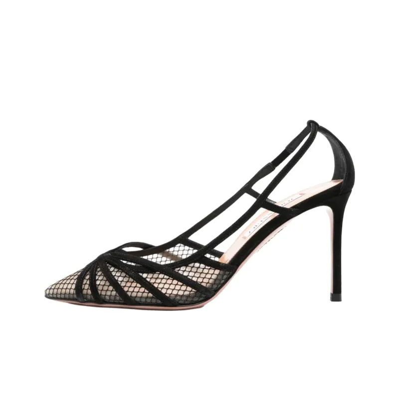 AQUAZZURA Pisco Slim Heel High Heels 8.5cm Women's Black-0