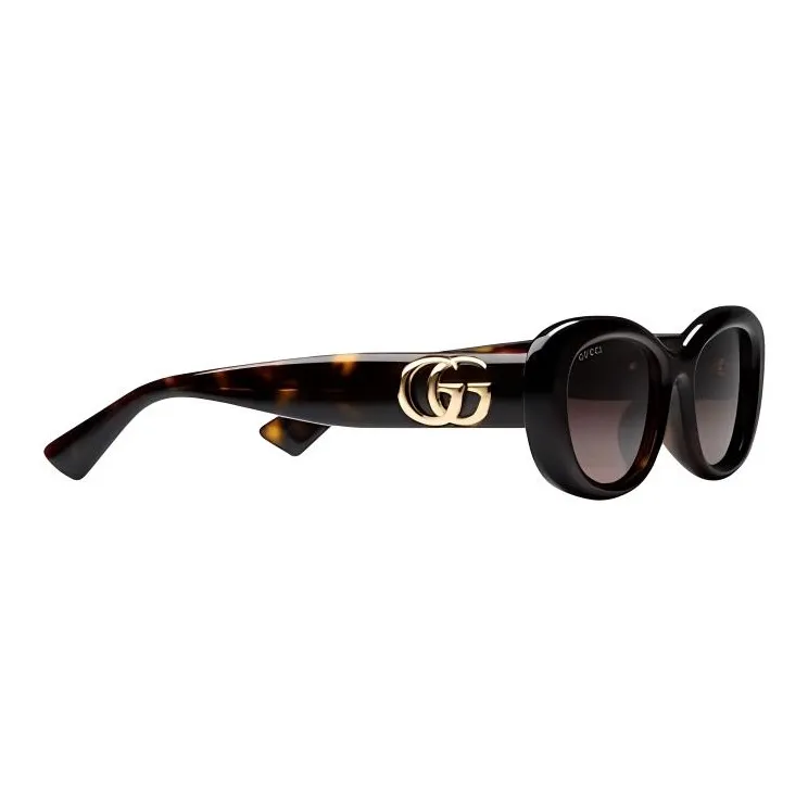 GUCCI Injection Molded Oval Sunglasses Women's Tortoiseshell-1