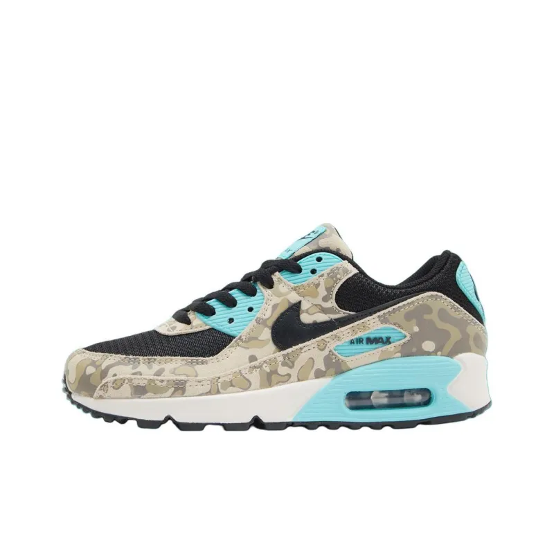 Nike Air Max 90 Shock Absorbers With Slip Resistant Features Low Top Casual Running Shoes Men's Beige Black-0