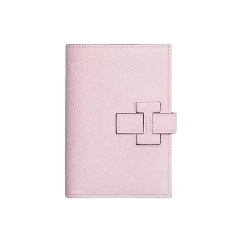 HERMES H Passant Epsom Calfskin Wallet Regular Women's Rose's Favorite