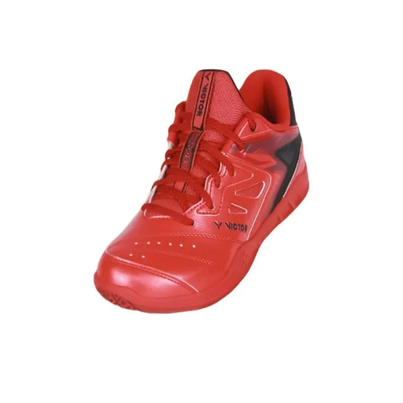 VICTOR Cushioned Slip Resistant Support Lightweight Low Top Badminton Shoes Unisex Red-2