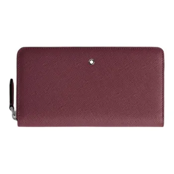 MONTBLANC Grain Cow Leather Wallet Men's Bordeaux Red