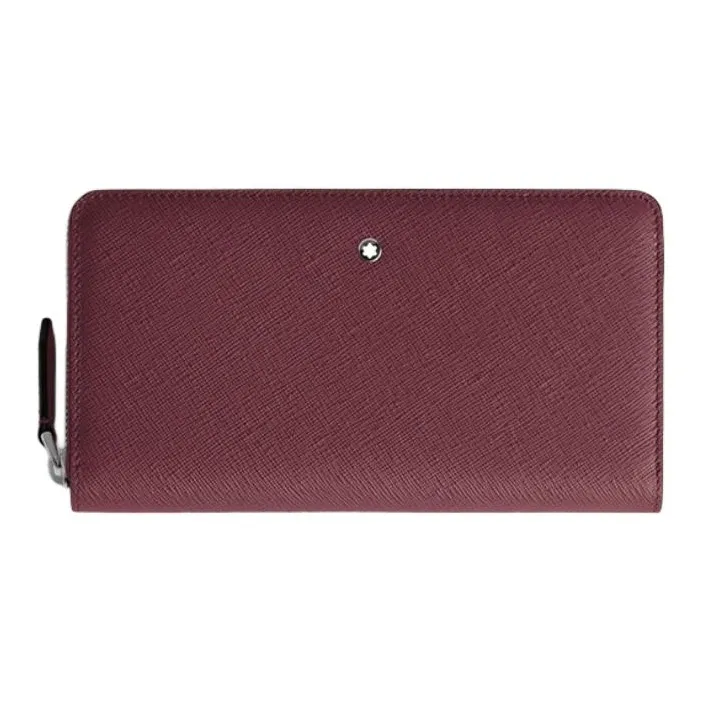 MONTBLANC Grain Cow Leather Wallet Men's Bordeaux Red-0