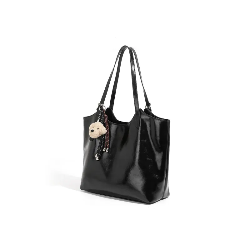 Pivsnu Synthetic Leather Shoulder Bag Regular Women's Black/Burgundy-4