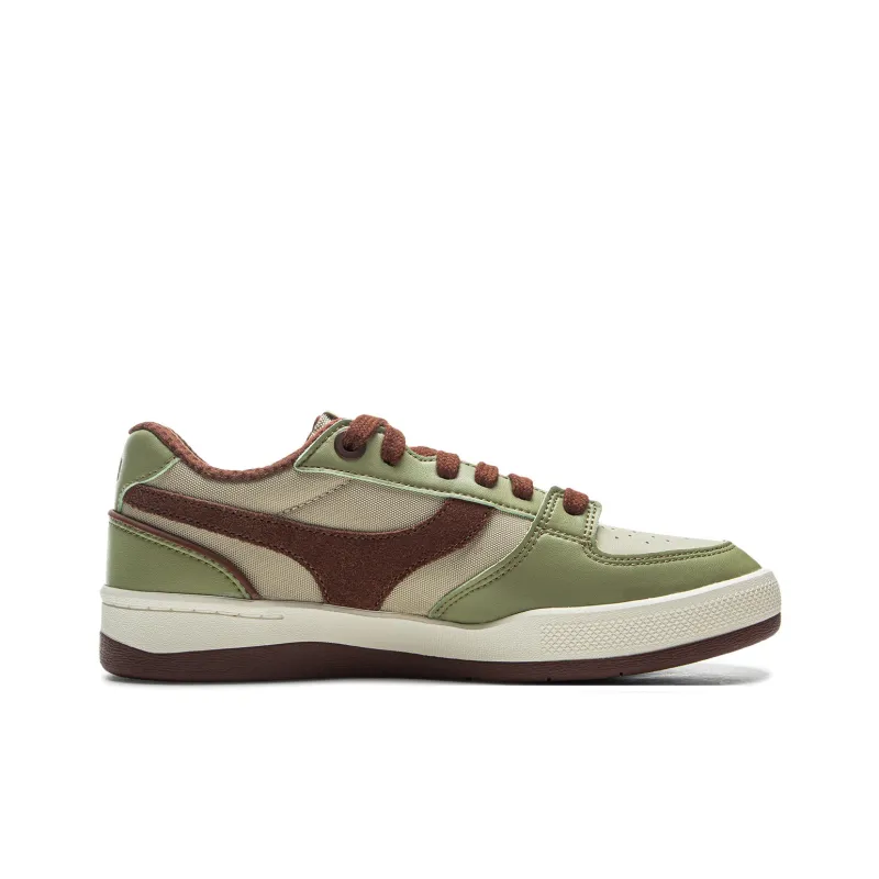 LiNing Slip-Resistant Cushioning Low-Top Skateboard Shoes Men's Greenish-brown-1
