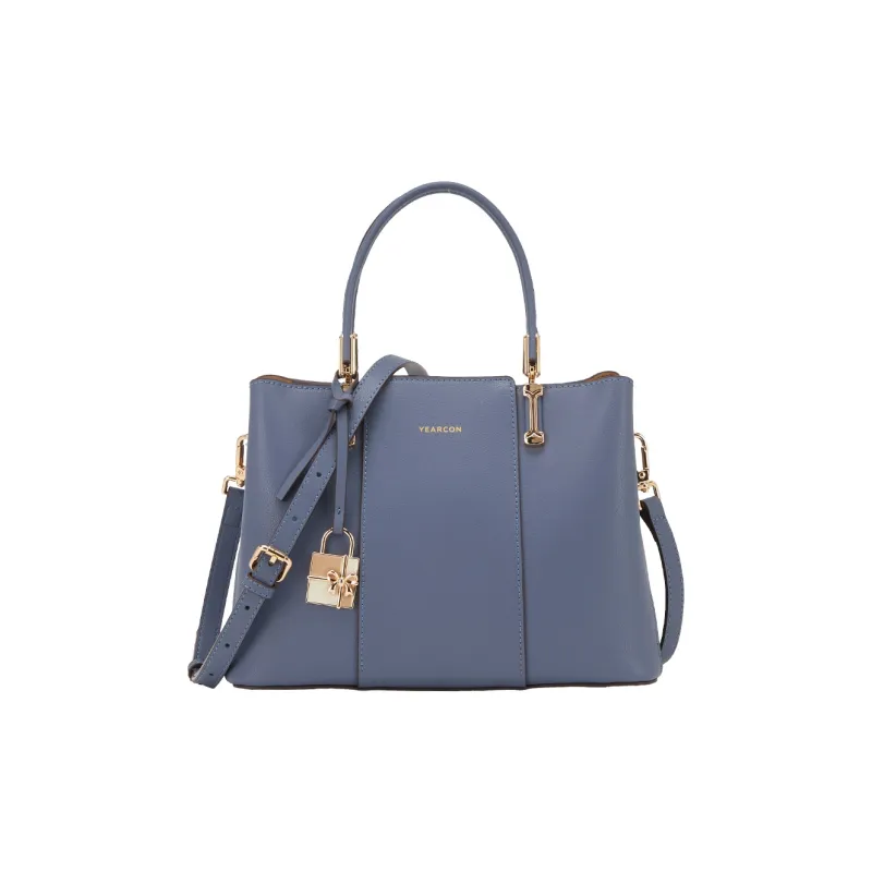 YEARCON Cow Leather With Microfiber Synthetic Leather Handbag Medium Size Women's Multicolor-5