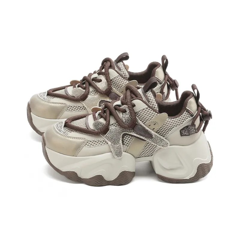 DAPHNE Anti-Slip And Wear-Resistant Breathable Low-Top Chunky Sneakers Women's-5