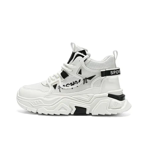 YIVELOVE Anti Slip And Wear Resistant Height Increasing High Top Chunky Sneakers Men's