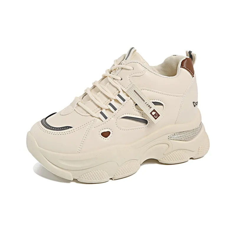 Budding Bear Chunky Sneakers Women's Mid Top Khaki-12