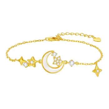 CHOW TAI SENG S925 Silver Shell With Zircon Bracelets Women's