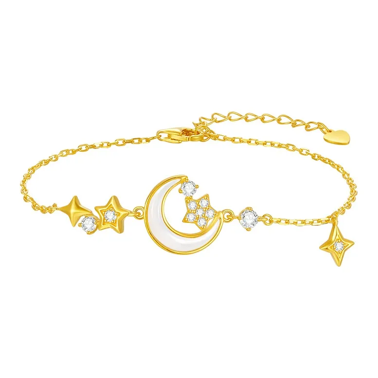 CHOW TAI SENG S925 Silver Shell With Zircon Bracelets Women's-0