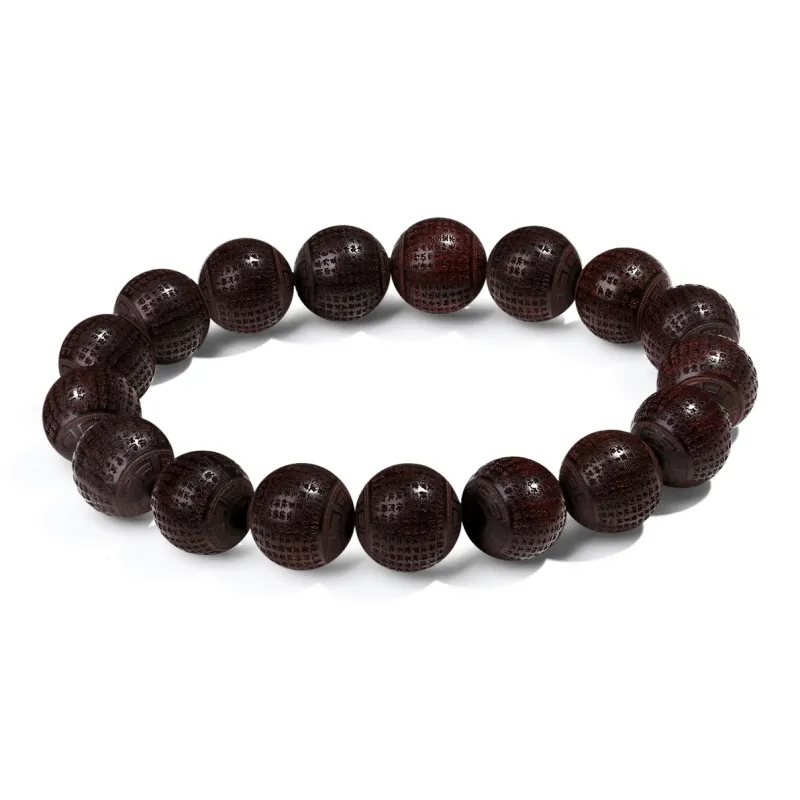 PUTUOSHANWENCHUANG Small Leaf Red Sandalwood Bracelets Unisex-0