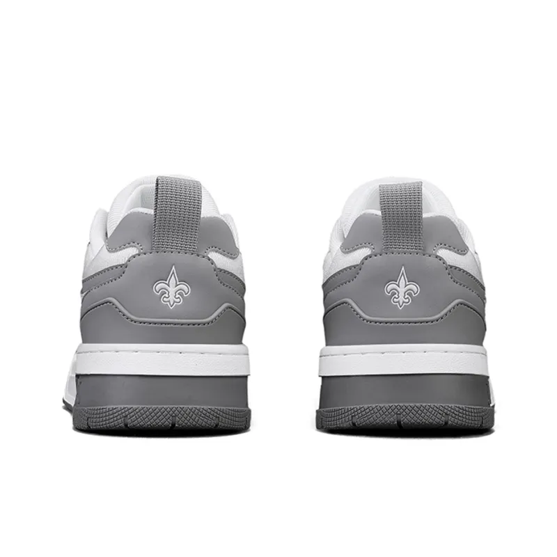 NFL Coverage Slip Resistant Cushioning Wear Resistant Lightweight Low Top Skateboard Shoes Unisex White Gray-4