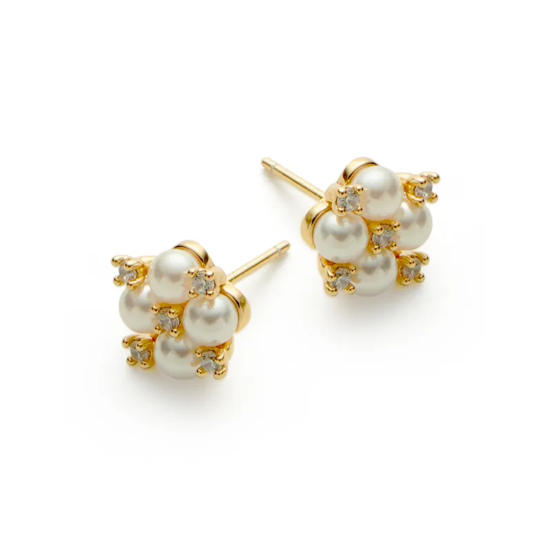RSNY Gold Plated Copper Stud Earrings Women's-3