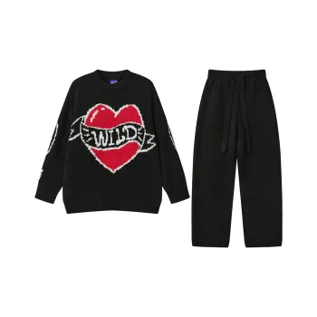 WILD ROOMS Fall And Winter Pajama Set Women's Black