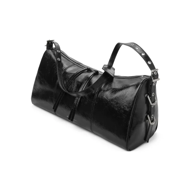 CHARLES&KEITH PU Shoulder Bag Tubas Women's Noir Black/Cream Milk White-2
