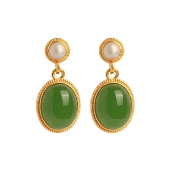 HENGTAIZHUBAO Earrings Jasper Women's