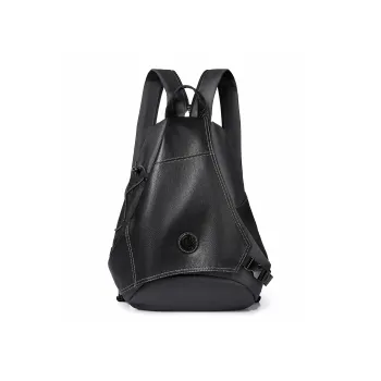 Ceion Keust Top Grain Cow Leather Backpack Regular Unisex Gray/Black