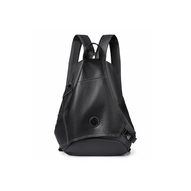 Ceion Keust Top Grain Cow Leather Backpack Regular Unisex Gray/Black-0