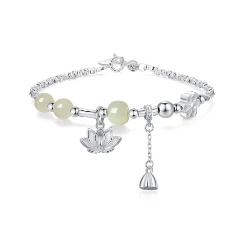 Emerald Dynasty Hetian Jade Bracelets White Jade/Pale Greenish White Jade Women's
