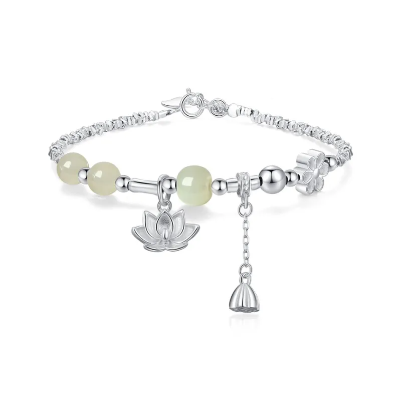 Emerald Dynasty Hetian Jade Bracelets White Jade/Pale Greenish White Jade Women's-0