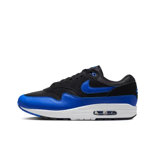 Nike Air Max 1 Cushioned Slip Resistant Low Top Casual Shoes Unisex Black Blue
