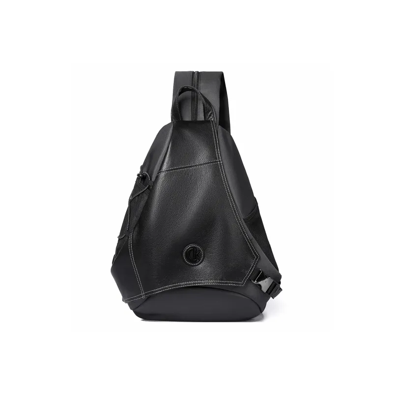 Ceion Keust Top Grain Cow Leather Backpack Regular Unisex Gray/Black-3