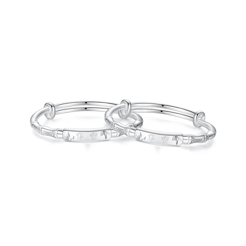 Furunlai 999 Fine Silver Bangles Kids'-0