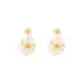 Beige Sunflower Earring Post-1 Pair