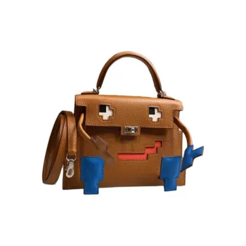 HERMES Kelly Doll Calfskin Shoulder Bag Crossbody Bag Handbag Women's 37 Gold Gold Brown