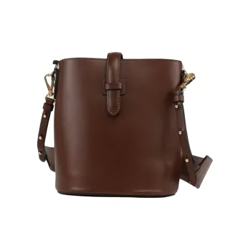 WEEKEND MaxMara Cow Leather Bucket Bags Shoulder Bag Crossbody Bag Women's Cocoa