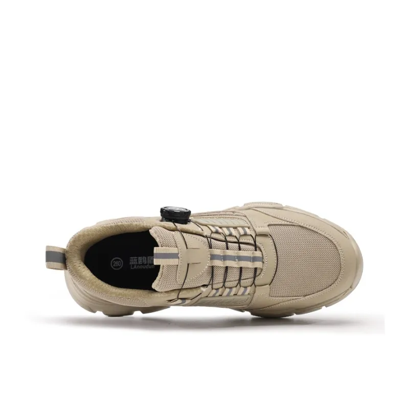 Blue Gull Shield Impact Resistant Lightweight Rebound Low Top Outdoor Shoes Unisex Khaki-3