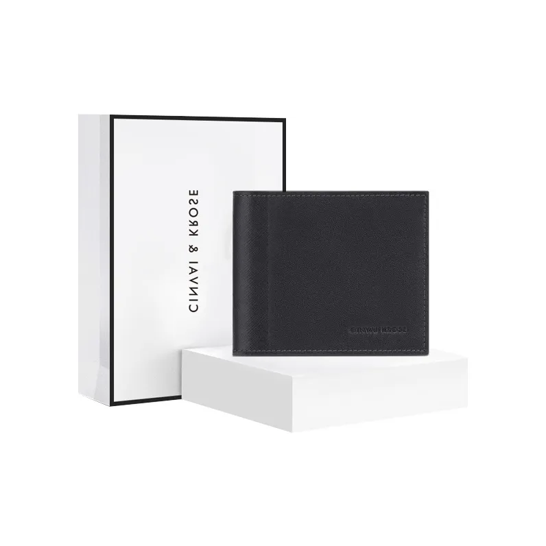 Simvay Clos Cow Leather Coin Purse Document Wallet Clutch Card Holder Men's Black/Dark Blue-0