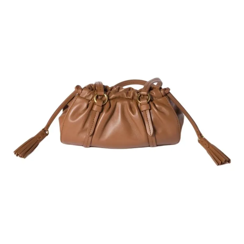MIU MIU Leather Shoulder Bag Mini Women's Cognac-2