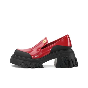 DIBO MANNER Flame Relief Series Chunky Heel High Heels Women's